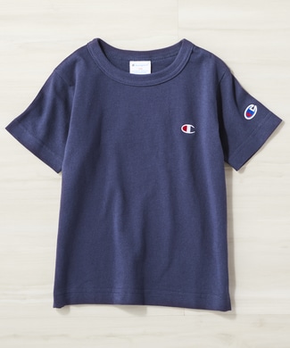 Champion ワンポイントロゴクルーTシャツ キッズ ネイビー