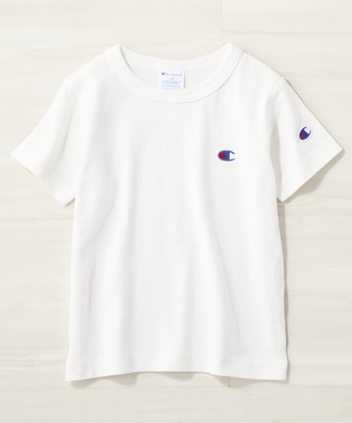 Champion ワンポイントロゴクルーTシャツ キッズ ホワイト