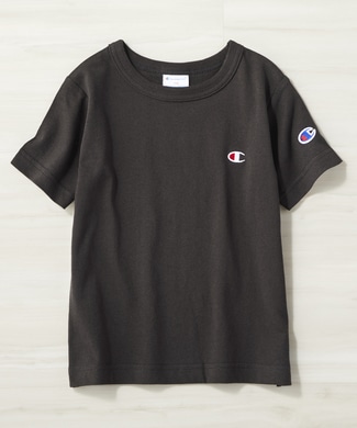 Champion ワンポイントロゴクルーTシャツ キッズ ブラック